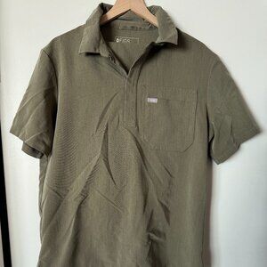 FIGS Lima Scrub Polo and Jogger Pant - Heather Olive (LIMITED COLOR/STYLE)